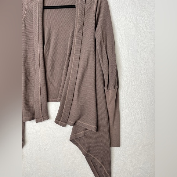 Adriano Goldschmied AG M/L Pima/Modal Brown Waffle Wrap Cardigan Lagenlook Layer - Picture 15 of 16